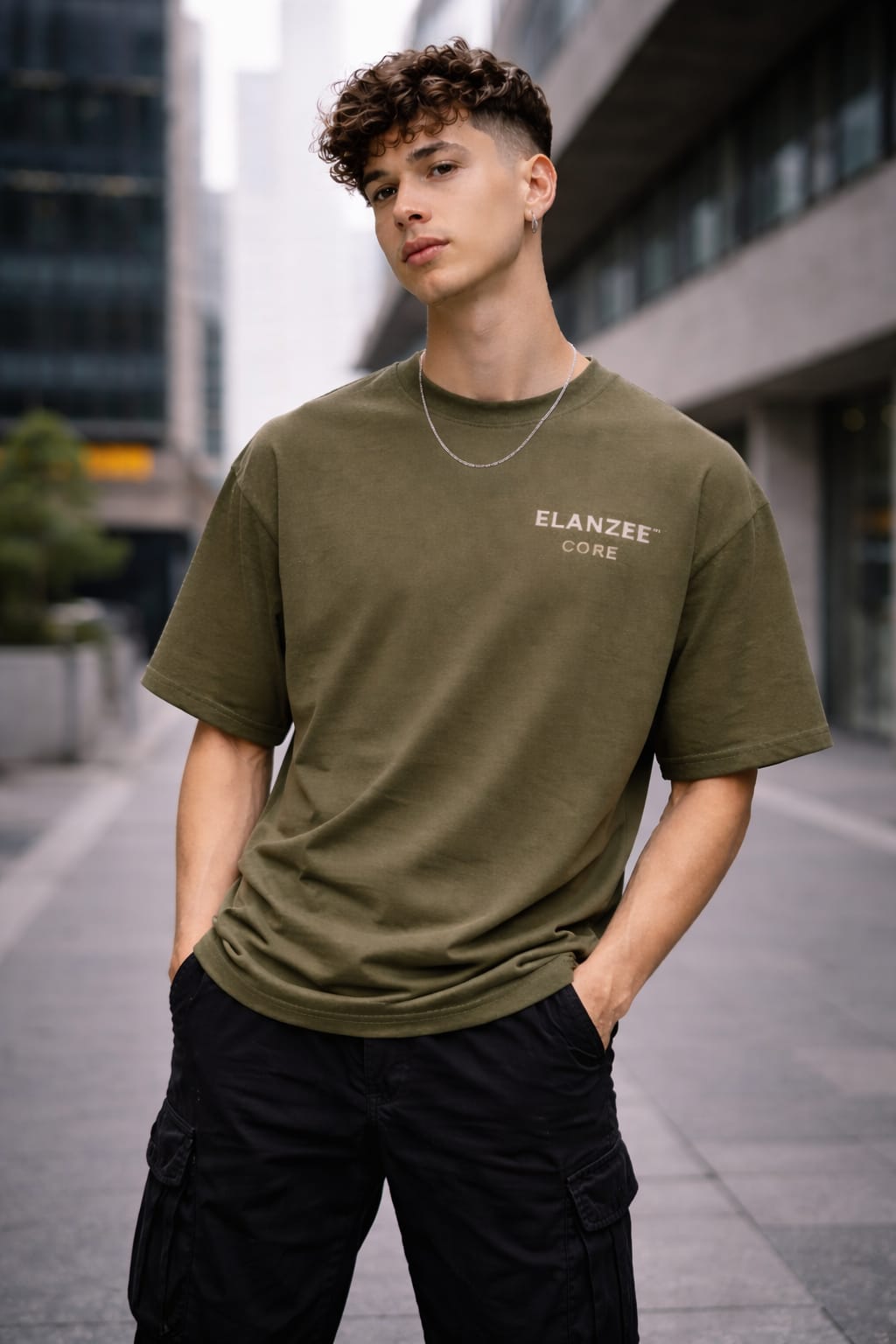 ELANZEE Relaxed Tee Olive