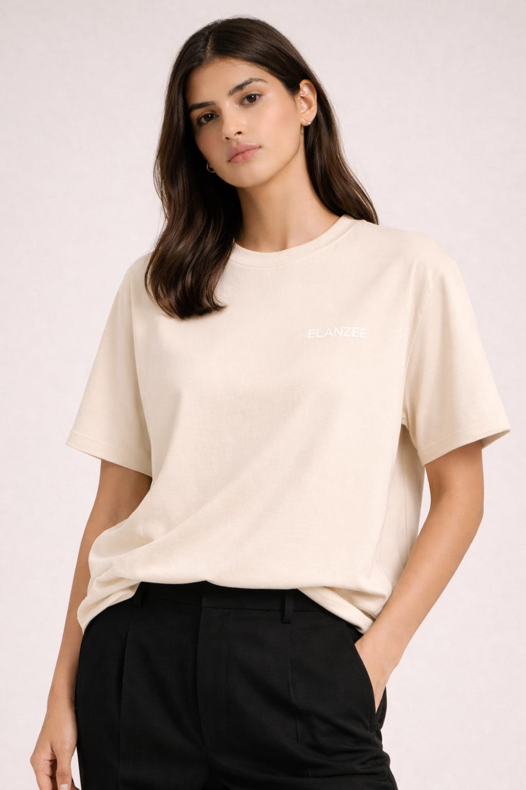 ELANZEE Relaxed Tee Beige